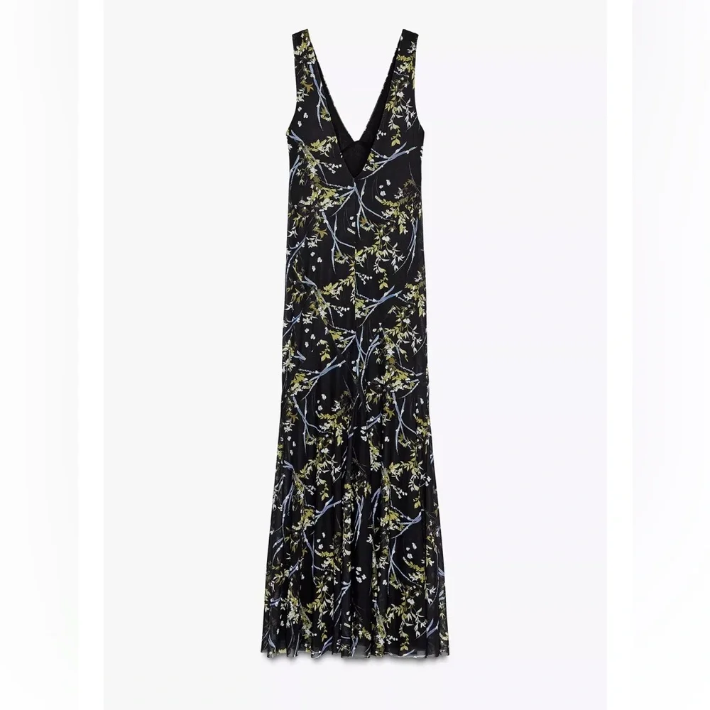 Elegant Black Floral Zara Maxi Dress